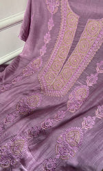 Load image into Gallery viewer, Javeria Women's Lakhnavi Handcrafted Mul Chanderi Unstitched Kurta And Dupatta Set- HONC0326153