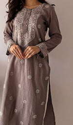 Prisha Women's Lakhnavi Handcrafted Cotton Chikankari Kurti - HONC099999