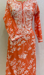 Load image into Gallery viewer, Women&#39;s Lucknowi Handcrafted Cotton Chikankari Kurti- HONC0147433
