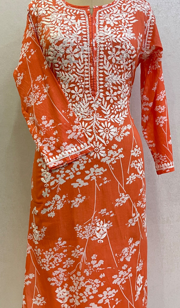 Women's Lucknowi Handcrafted Cotton Chikankari Kurti- HONC0147433