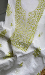Load image into Gallery viewer, Women&#39;s Lakhnavi Handcrafted Mul Chanderi Unstitched Kurta And Dupatta Set- HONC0311231
