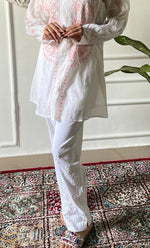 Load image into Gallery viewer, Women's Lakhnavi Handcrafted Mul Chanderi Chikankari Top - HONC0312906