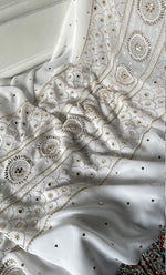 将图像加载到图库查看器中， Women&#39;s Lucknowi Handcrafted Viscose Georgette Semi - Stitched Chikankari Kurta and Dupatta Set- HONC0328907
