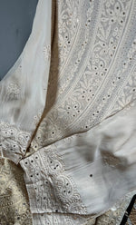 将图像加载到图库查看器中， Women&#39;s Lucknowi Handcrafted Viscose Georgette Semi - Stitched Chikankari Anarkali Full suit  - HONC0311032
