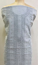 Load image into Gallery viewer, Lucknowi Handcrafted Cotton Chikankari Unstitched Men&#39;s Kurta Fabric - HONC0228271
