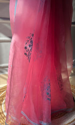 Load image into Gallery viewer, Amna Women&#39;s Lucknowi Handcrafted Pure Organza Silk Chikankari Saree - HONC0TS10500
