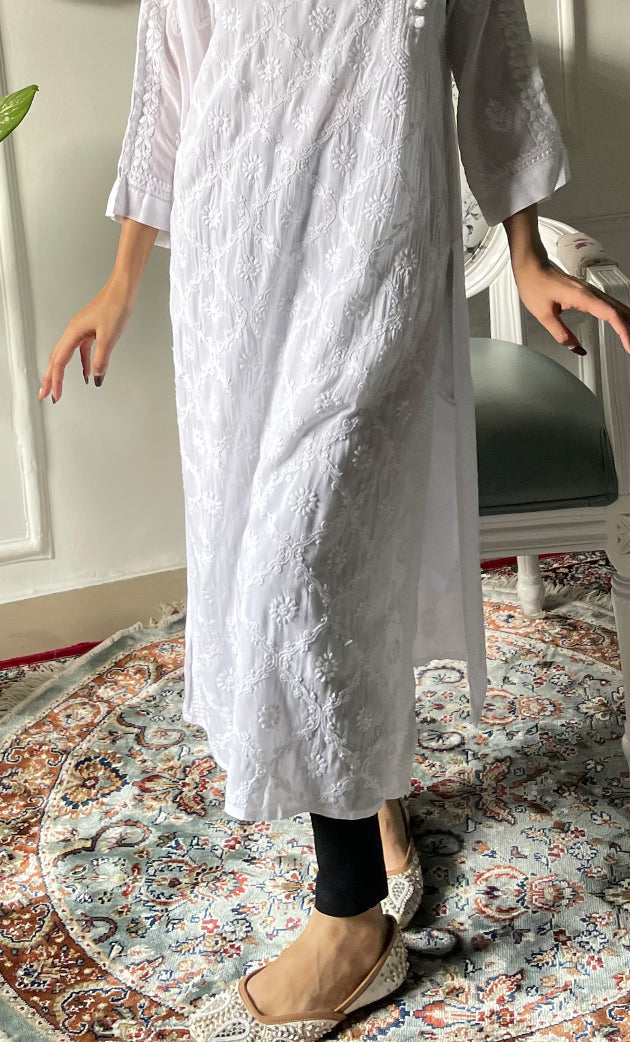 Women's Lucknowi Handcrafted Cotton Chikankari Kurti - HONC0330067