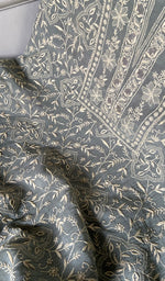 Load image into Gallery viewer, Women's Lakhnavi Handcrafted Mul Chanderi Unstitched Chikankari Full Suit - HONC0353415