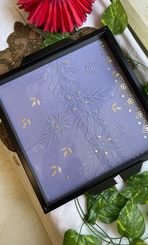 Chikankari Tray with Four Coasters -  HONC0310954