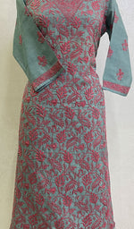 Load image into Gallery viewer, Women&#39;s Lucknowi Handcrafted Silk Chikankari Kurti - HONC0155735