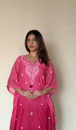 Women's Lucknowi Handcrafted Mul chanderi Chikankari Kaftan - HONC0361360 (Copy)