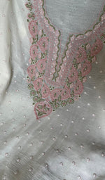 Load image into Gallery viewer, Women&#39;s Lakhnavi Handcrafted Mul Chanderi Unstitched Kurta And Dupatta Set - HONC0266433
