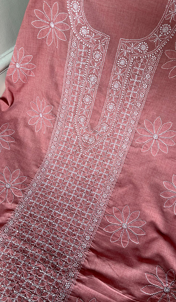 Hera Women's Lakhnavi Handcrafted Cotton Chikankari Suit Material - HONC0275053