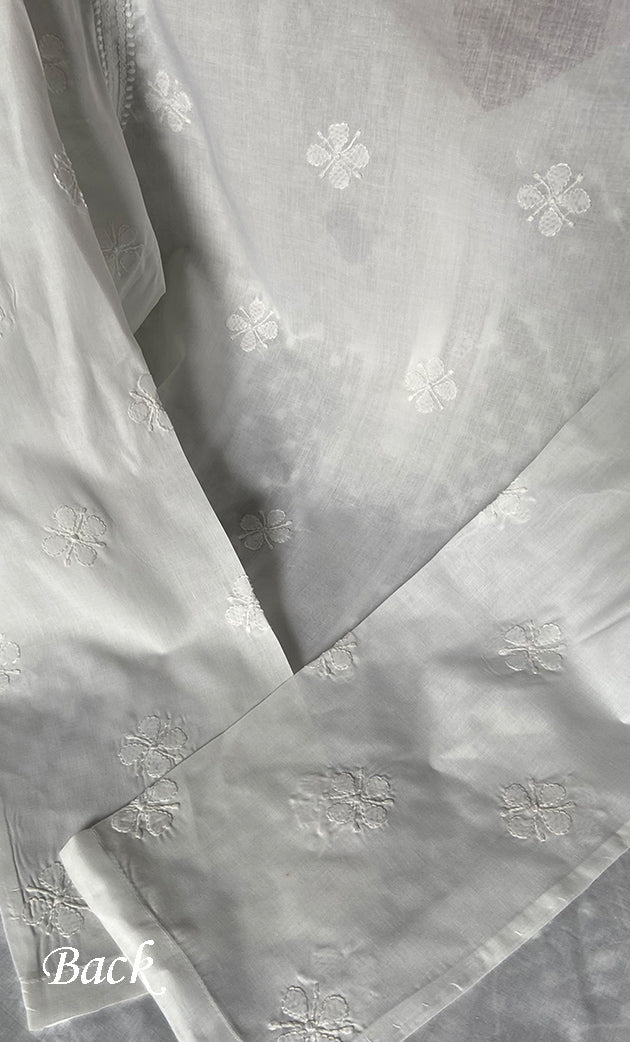 Men's Lucknowi Handcrafted Cotton Chikankari Kurta - HONC0295480