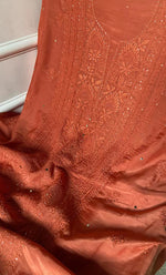 Load image into Gallery viewer, Women&#39;s Lucknowi Handcrafted Muslin Chikankari Unstitched Suit Material - HONC0258337
