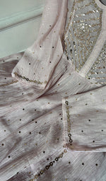 Load image into Gallery viewer, Women's Lakhnavi Handcrafted Mul Chanderi Semi - Stitchd Kurta And Dupatta Set - HONC0353143