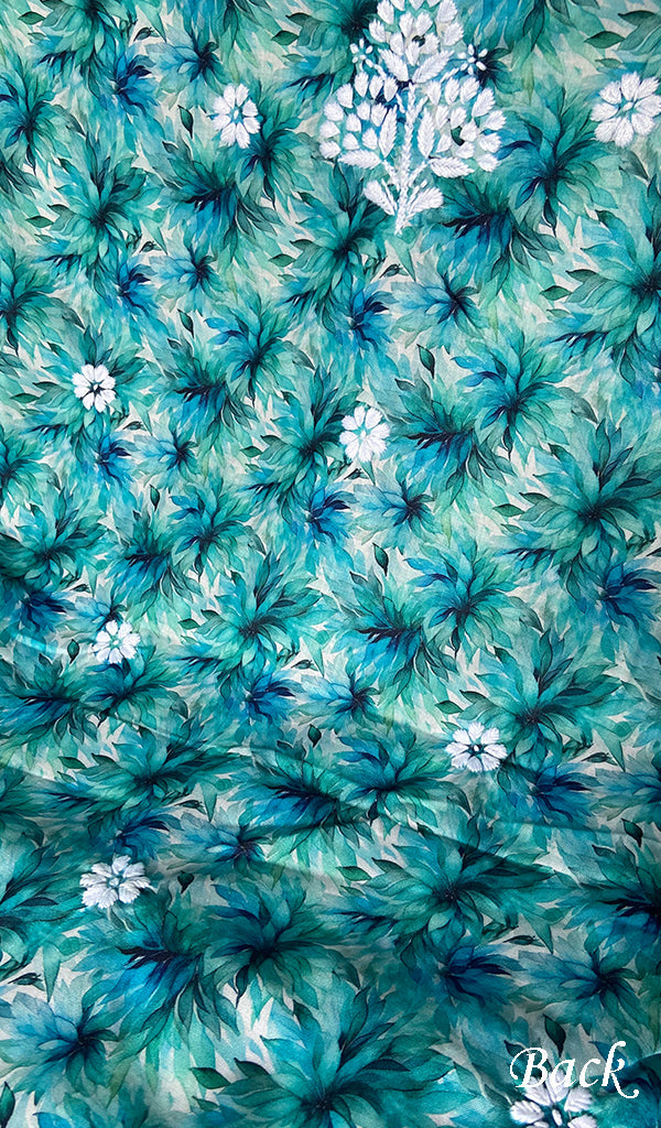 Women's Lakhnavi Handcrafted Cotton Chikankari Unstitched Kurti Fabric - HONC0315333