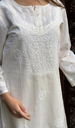 将图像加载到图库查看器中， Uzma Women&#39;s Lucknowi Handcrafted Cotton Chikankari Kurti - HONC0213270
