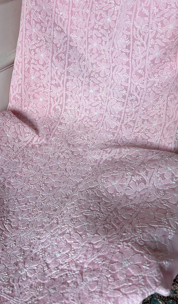 Women's Lakhnavi Handcrafted Unstitched Cotton Chikankari Suit Material - HONC0350260