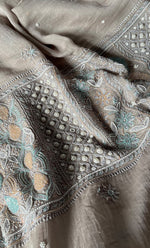 Load image into Gallery viewer, Women&#39;s Lakhnavi Handcrafted Mul Chanderi Unstitched Kurta And Dupatta Set- HONC0307471
