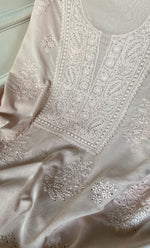 Load image into Gallery viewer, Women&#39;s Lakhnavi Handcrafted Mul Cotton Chikankari Kurta And Kurta Dupatta Set - HONC091986
