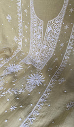 Load image into Gallery viewer, Women's Lakhnavi Handcrafted Mul Chanderi UnStitched Kurta And Dupatta Set - HONC0343238