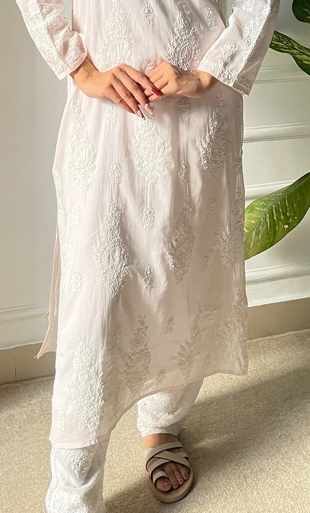 Women's Lucknowi Handcrafted Cotton Chikankari Kurti - HONC0303600