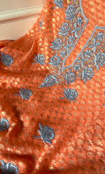 Load image into Gallery viewer, Women&#39;s Lakhnavi Handcrafted Chanderi Silk Unstitched Kurta And Dupatta Set - HONC0324542
