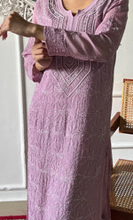 Load image into Gallery viewer, Women's Lakhnavi Handcrafted Viscose Georgette Chikankari Kurti - HONC0318806