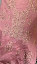 Load image into Gallery viewer, Aseel Women's Lakhnavi Handcrafted Mul Chanderi Unstitched Chikankari Full Suit - HONC0351092