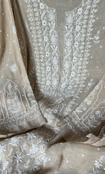 将图像加载到图库查看器中， Women&#39;s Lakhnavi Handcrafted Tissue Chanderi Semi - Stitched Kurta , Dupatta And Pant set - HONC0285747
