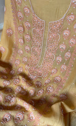 将图像加载到图库查看器中， Women&#39;s Lakhnavi Handcrafted Mul Chanderi Unstitched Kurta And Dupatta Set - HONC0302234
