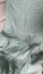 Load image into Gallery viewer, Women's Lakhnavi Handcrafted Mul Chanderi Unstitched Chikankari Full Suit Material - HONC0345043