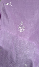 将图像加载到图库查看器中， Lucknowi Handcrafted Maheshwari Mul chanderi  Chikankari Unstitched Men's Kurta Fabric - HONC0288624