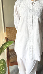 Load image into Gallery viewer, Women&#39;s Lakhnavi Handcrafted Cotton Chikankari Kurta And Pant Set - HONC0295962
