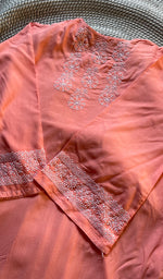 Load image into Gallery viewer, Women&#39;s Lucknowi Handcrafted Cotton Chikankari Kurti - HONC0301057
