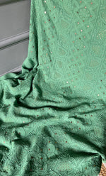 Load image into Gallery viewer, Women&#39;s Lakhnavi Handcrafted Viscose Georgette Chikankari Full Suit Material - HONC0271110
