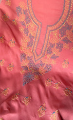 将图像加载到图库查看器中， Women's Lakhnavi Handcrafted Unstitched Cotton Chikankari Suit Material - HONC03217898