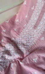 将图像加载到图库查看器中， Women's Lucknowi Handcrafted Kota Cotton Chikankari Unstitched Kurta And Dupatta Set - HONC0340090
