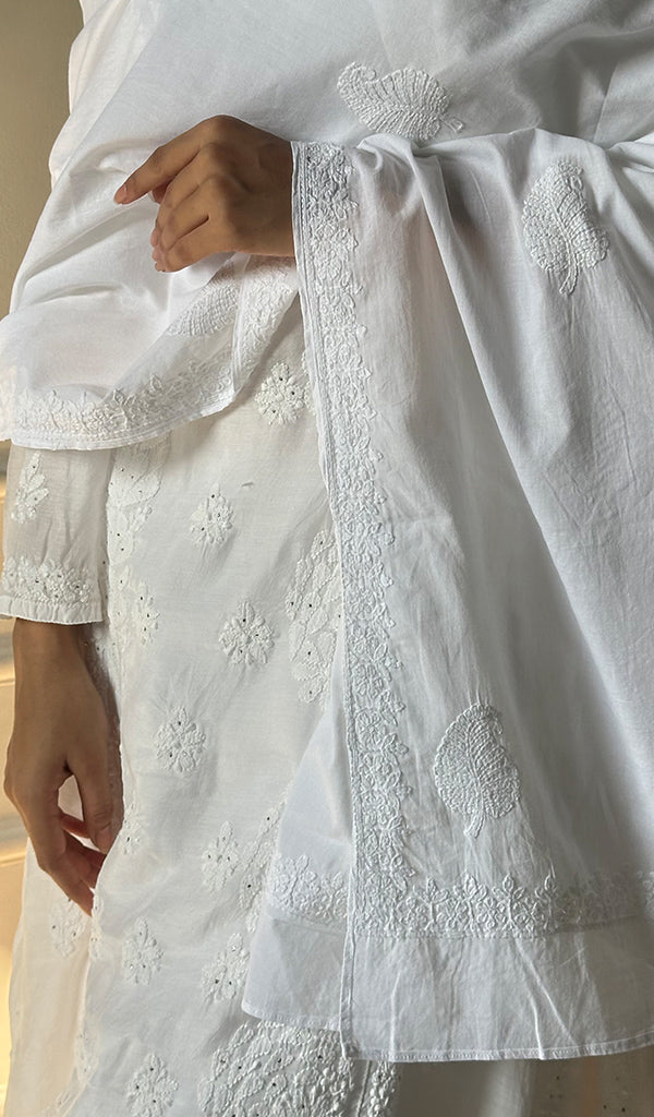 Women's Lucknowi Handcrafted Cotton Chikankari Stoles - HONC0198480