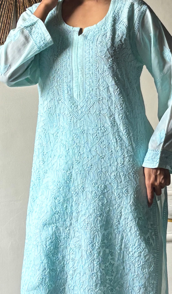 Aparna Women's Lakhnavi Handcrafted Cotton Chikankari Kurti - HONC0343822
