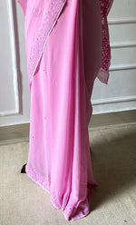 Load image into Gallery viewer, Women&#39;s Lakhnavi Handcrafted Viscose Georgette Chikankari Saree - HONC0307136
