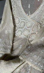 Load image into Gallery viewer, Women&#39;s Lakhnavi Handcrafted Mul Chanderi Semi - Stitched Kurta And Dupatta Set - HONC0298176
