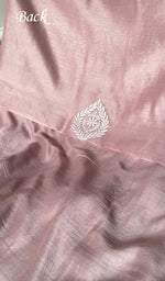 Load image into Gallery viewer, Women's Lucknowi Handcrafted Chanderi Silk Unstitched Chikankari Kurta and Dupatta Set- HONC0288466