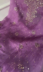 将图像加载到图库查看器中， Marifa Women's Lakhnavi Handcrafted Pure Organza Chikankari Unstitched Kurta And Dupatta Set- HONC0317960