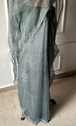 Load image into Gallery viewer, Women&#39;s Lucknowi Handcrafted Pure Organza Silk Chikankari Saree - HONC0277625
