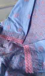 Load image into Gallery viewer, Hiba Women's Lakhnavi Handcrafted Semi- stitched Cotton Chikankari Suit Material - HONC0348834