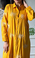 Load image into Gallery viewer, Vaishali Women's Lucknowi Handcrafted Cotton Chikankari Long Dress - HONC0341129