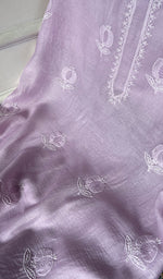 Load image into Gallery viewer, Women's Lakhnavi Handcrafted Chanderi Silk Unstitched Chikankari Full Suit - HONC0345270
