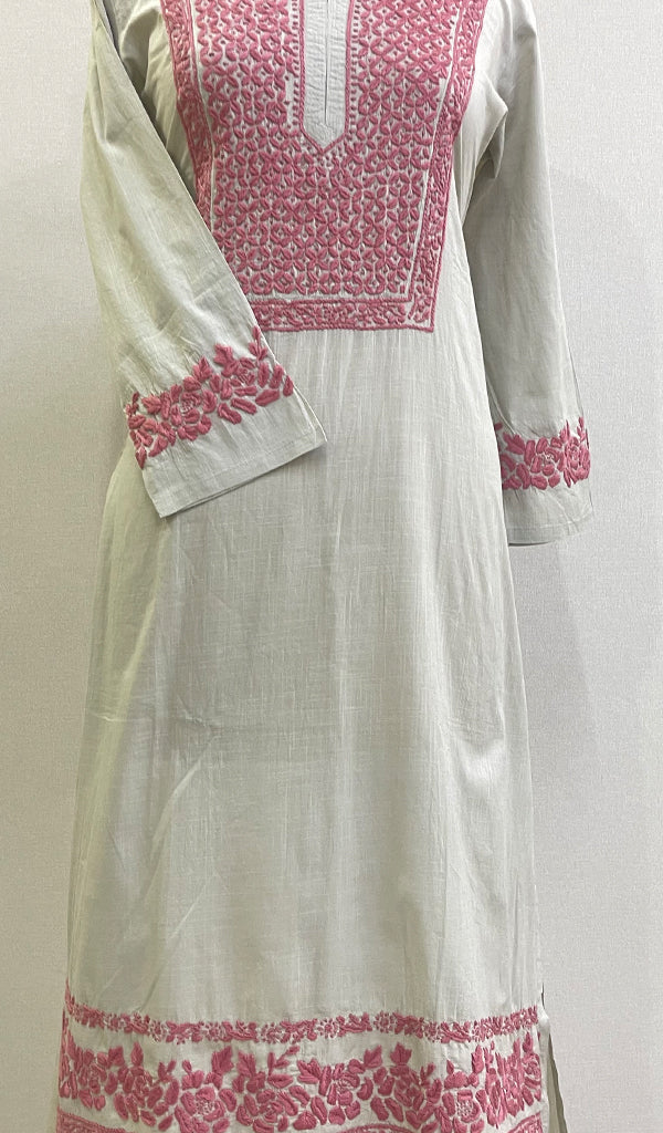 Shabina Women's Lucknowi Handcrafted Cotton Chikankari Kurti - HONC0193811